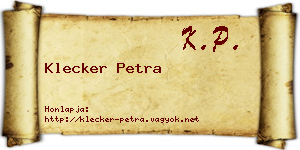 Klecker Petra névjegykártya